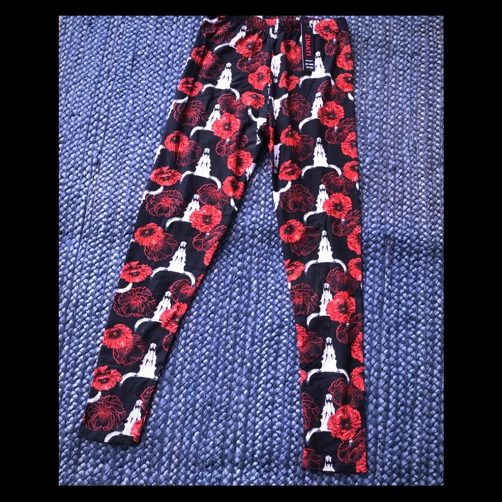 Longhorn leggings with flowers